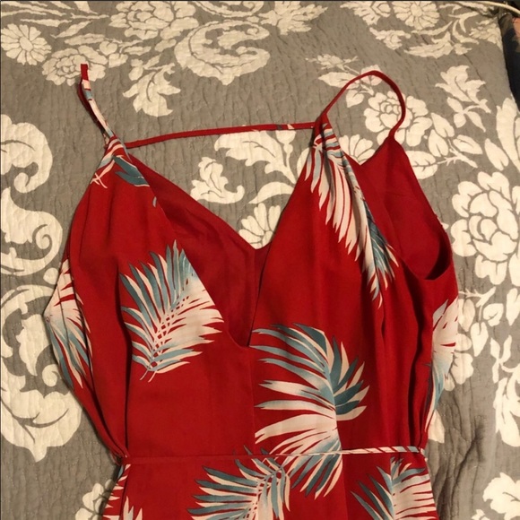 SOLD***TROPICAL RED & WHITE MAXI DRESS - Picture 4 of 12